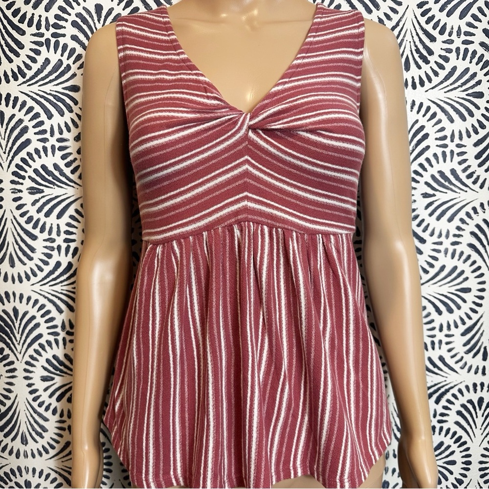 Lucky Brand Stripe Twist Flounce Tank Top